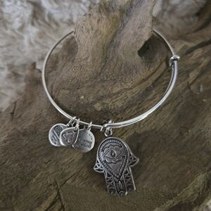 Alex and Ani Silver Hand Of Fatima Charm Bracelet